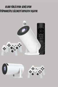 Portatif 4K Projeksiyon – 4.000 Uygulama, Kablosuz Yansıtma ve Bluetooth 5.0