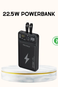 Powerbank Hızlı Şarj 10000 mAh Dahili Kablo