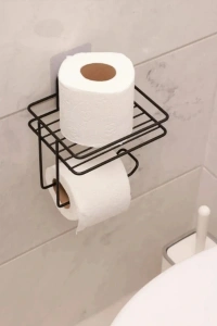 Pratik Yapışkanlı Metal Tuvalet Kağıdı Tutucu
