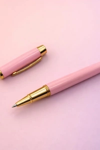 Premium Pembe Metal Roller Kalem