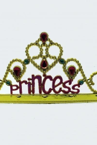 Prenses Yazılı Altın Renk Ayarlanabilir Parti Tacı
