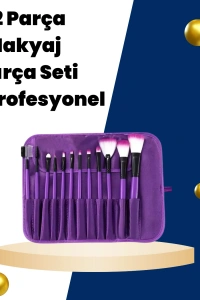 Profesyonel Makyaj Uygulamalarına Özel 12 Parça Kompakt ve Hafif Makyaj Fırça Seti