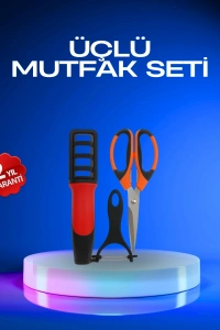 Profesyonel Mutfak Makas Seti –  Kesim Makası + Soyacak + Bileyici