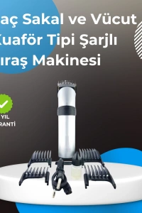 Profesyonel Saç ve Sakal Tıraş Makinesi – Tam Aksesuar Setli