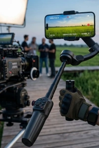 Profesyonel Telefon Video Sabitleyici Gimbal Stabilizer Vlog Aparatı