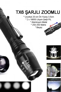Profesyonel Tx6 Şarjlı Zoomlu El Feneri Wt-241