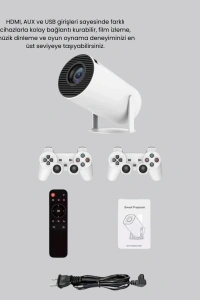 Projeksiyon Cihazı 4K Destekli Kablosuz Bağlantılı Bluetooth 5.0