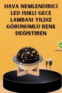Projektör ışıklı, aromaterapi uyumlu mini masaüstü hava nemlendirici cihaz