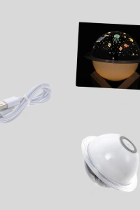 Projektör ışıklı, aromaterapi uyumlu mini masaüstü hava nemlendirici cihaz