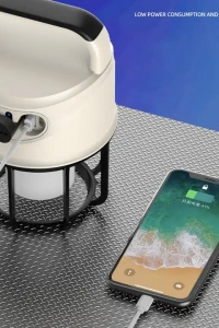 PS-22025 ÇİFT IŞIKLI TYPE-C POWERBANK ÖZELLİKLİ TAŞINABİLİR ŞARJ EDİLEBİLİR KAMP LAMBASI