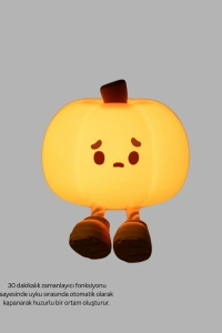 Pumpkin LED Gece Lambası Üç Kademeli Işık Ayarlı