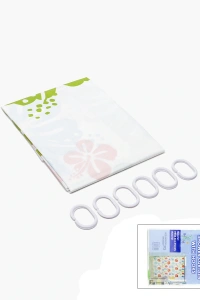 PVC Duş Perdesi - Çift Kanatlı - 12 Halkalı - 90x180 cm