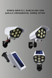 PVC+PC Malzemeli, 2si 1 Arada Güvenlik Lambası – Ayarlanabilir Başlık ve Panel Açısı