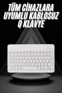 Q Klavye Türkçe Bluetooth Klavye Tüm Cihazlara Uyumlu Kablosuz