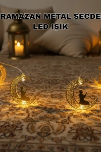 Ramazan Ay Işığı Secde Eden Adam Silüetli LED Peri Işığı