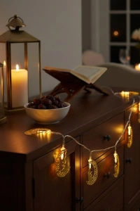 Ramazan Ay Işığı Secde Eden Adam Silüetli LED Peri Işığı