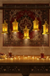 Ramazan Temalı Altıgen Kubbe LED Lamba