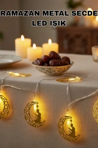 Ramazan Temalı Ay İçinde Secde Eden Adam LED Peri Işığı