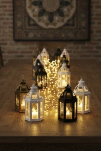 Ramazan Temalı Büyük Altıgen Açık Kubbe LED Lamba