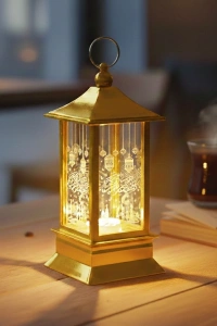 Ramazan Temalı Gold Kare Kubbe LED Lamba