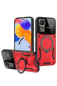 Realme 11 Pro Plus Joy Lens Standlı Kapak - Kırmızı