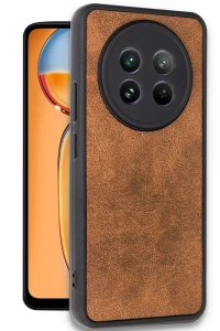 Realme 12 5G Kılıf Aras Deri Kapak - Taba