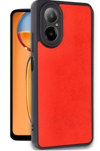 Realme 12 Lite Kılıf Aras Deri Kapak - Kırmızı