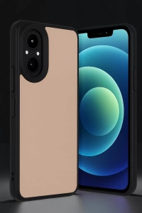 Realme 12 Lite Kılıf Aras Deri Kapak - Pudra