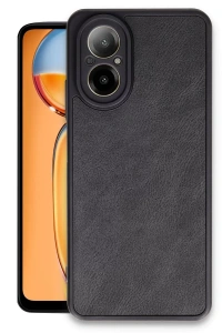 Realme 12 Lite Kılıf Aras Deri Kapak - Siyah
