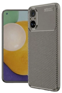 Realme 12 Lite Kılıf Auto Focus Karbon Kapak - Gri