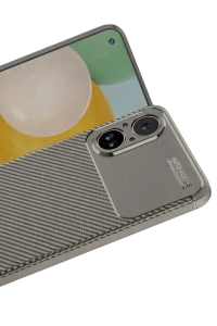 Realme 12 Lite Kılıf Auto Focus Karbon Kapak - Gri
