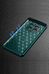 Realme 12 Pro Plus Kılıf Auto Focus Karbon Kapak - Koyu Yeşil