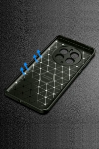 Realme 12 Pro Plus Kılıf Auto Focus Karbon Kapak - Siyah