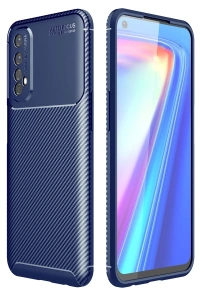 Realme 7 Kılıf Auto Focus Karbon Kapak - Lacivert
