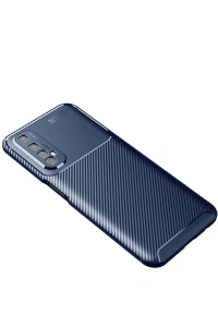 Realme 7 Kılıf Auto Focus Karbon Kapak - Lacivert