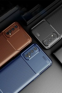 Realme 7 Kılıf Auto Focus Karbon Kapak - Lacivert