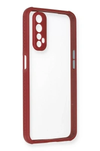 Realme 7 Kılıf Miami Şeffaf Silikon - Fuşya