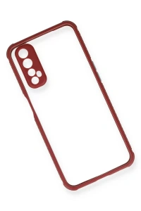 Realme 7 Kılıf Miami Şeffaf Silikon - Fuşya
