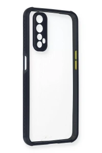 Realme 7 Kılıf Miami Şeffaf Silikon - Lacivert