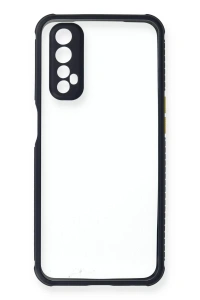 Realme 7 Kılıf Miami Şeffaf Silikon - Lacivert