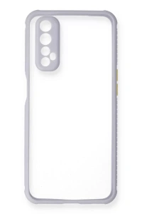 Realme 7 Kılıf Miami Şeffaf Silikon - Lila
