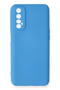 Realme 7 Kılıf Nano içi Kadife Silikon - Mavi