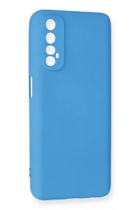 Realme 7 Kılıf Nano içi Kadife Silikon - Mavi