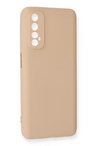 Realme 7 Kılıf Nano içi Kadife Silikon - Pudra
