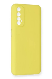 Realme 7 Kılıf Nano içi Kadife Silikon - Sarı
