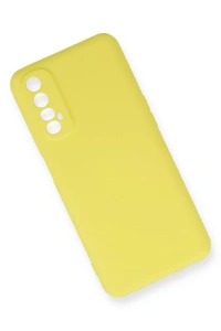 Realme 7 Kılıf Nano içi Kadife Silikon - Sarı
