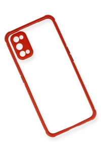 Realme 7 Pro Kılıf Miami Şeffaf Silikon - Kırmızı