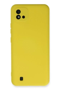 Realme C11 2021 Kılıf Nano içi Kadife Silikon - Sarı