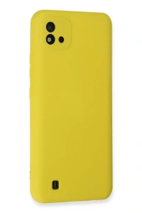 Realme C11 2021 Kılıf Nano içi Kadife Silikon - Sarı