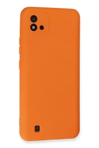 Realme C11 2021 Kılıf Nano içi Kadife Silikon - Turuncu